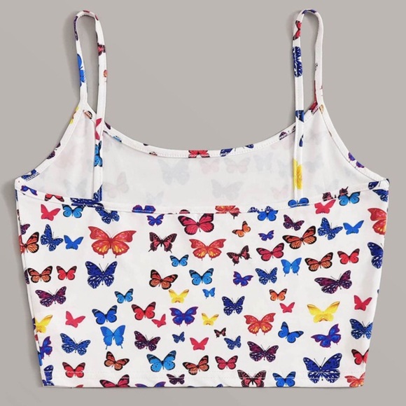 Boutique | Butterfly Cami Crop Top - Picture 5 of 8